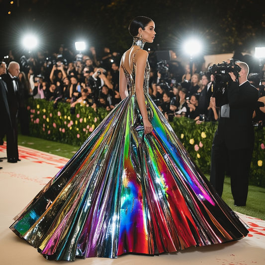 AI generated celebrity wearing a couture dress