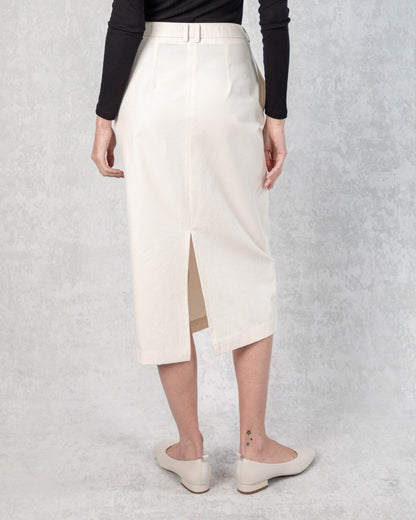 100% Cotton Plaza Pencil Midi Skirt